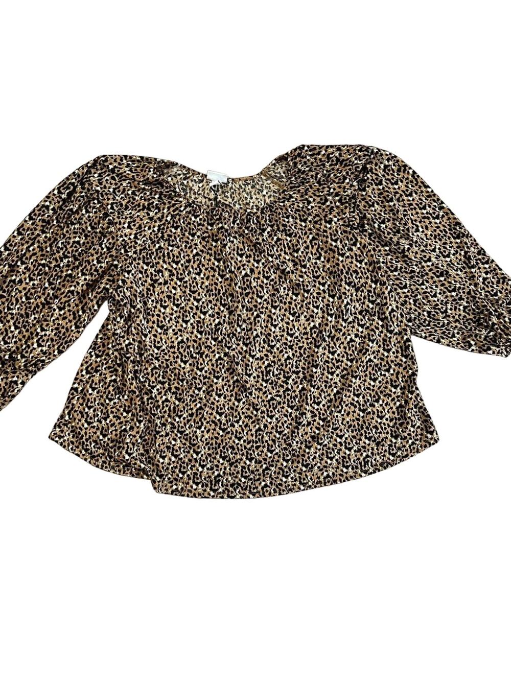 Ava & Viv Women's Plus Size Animal Print Long Sleeve Top - Size 1X - NWT